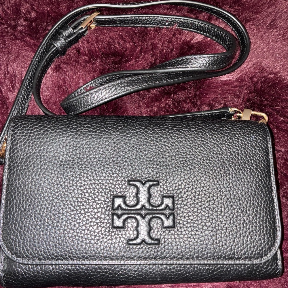 Tory Burch Pebbled Black Crossbody Bag